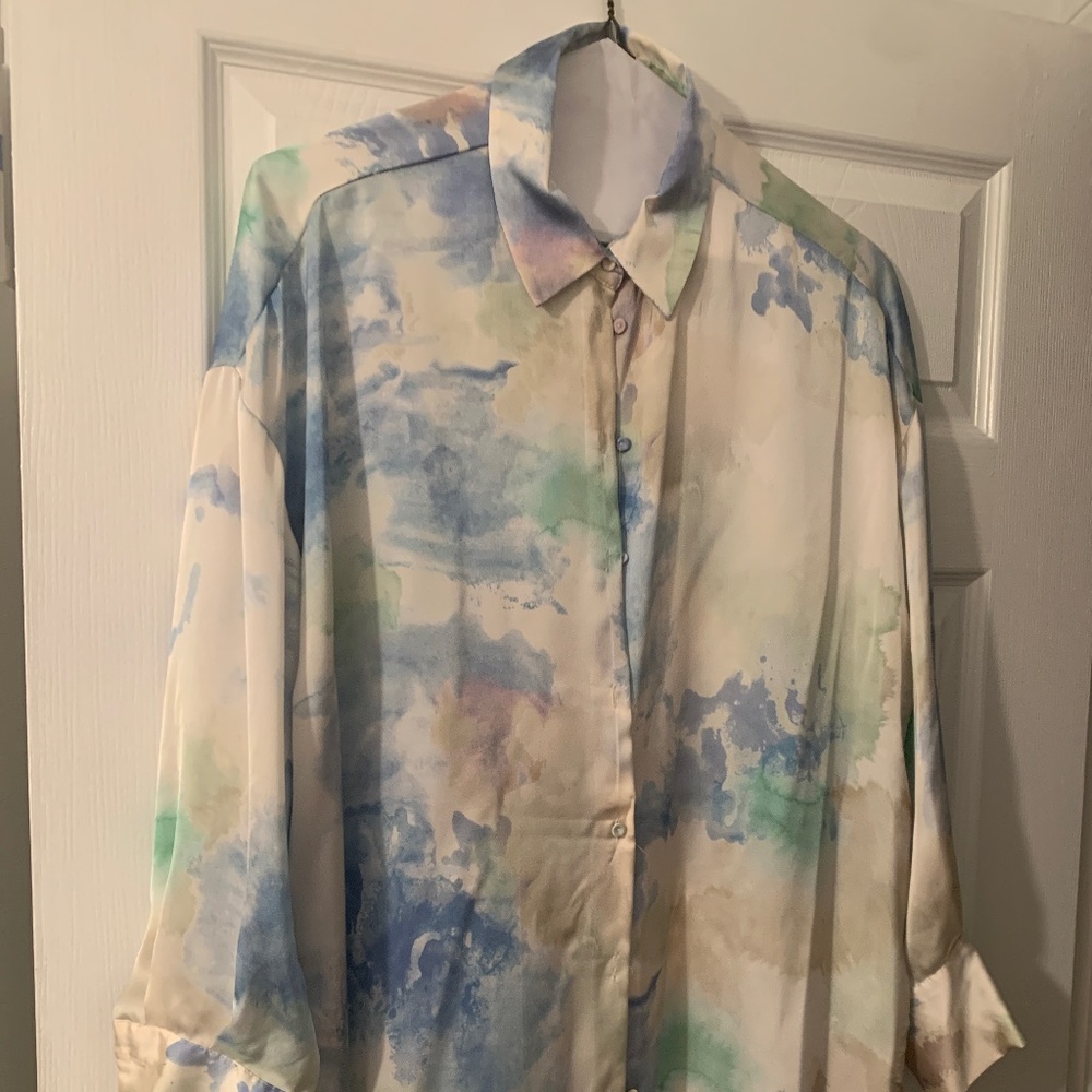 Zara Tie Dye Oversized Blouse